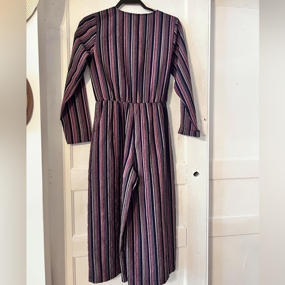 NWT UNIVERSAL THREAD CROP WIDE LEG JUMPSUIT SZ XS STRIPED FALL COLORS - Picture 2 of 8